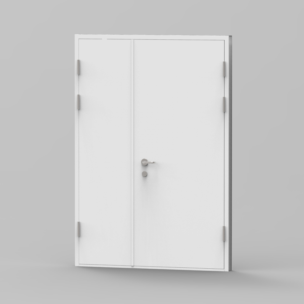 Steel fire door double-leaf