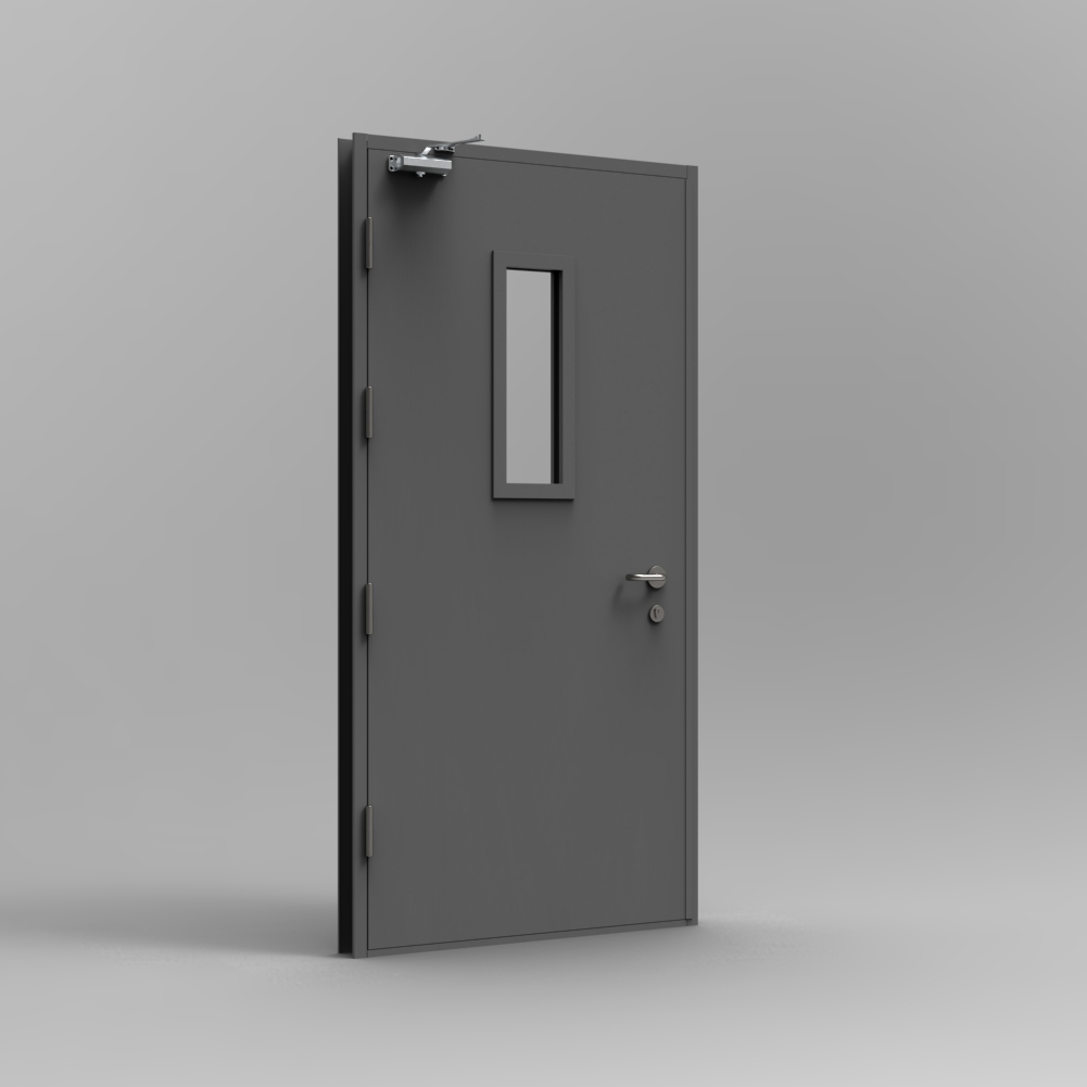QUFEI single-sash steel fire door with vision panel