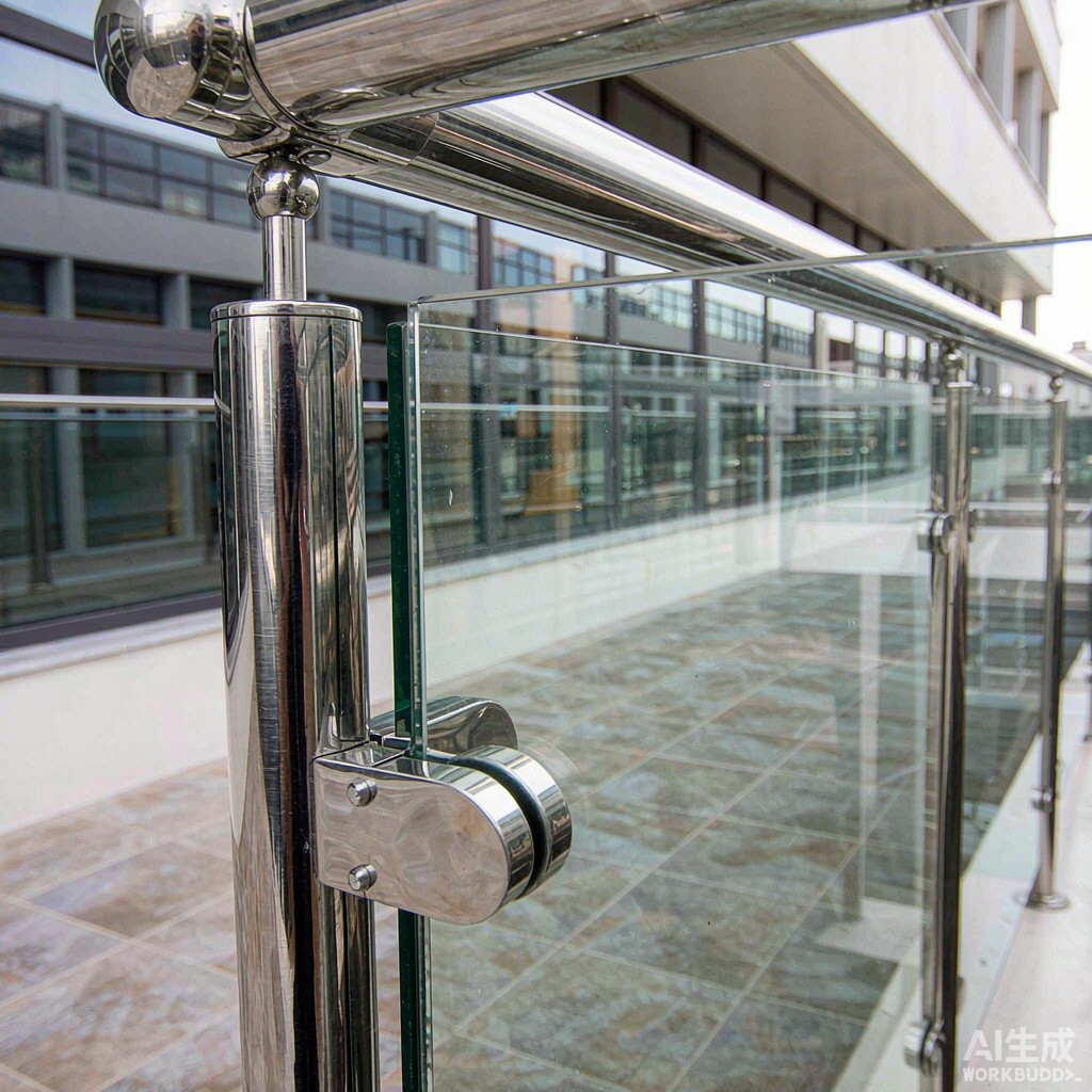 Frameless glass balustrade with stainless steel standoff fittings, SS316